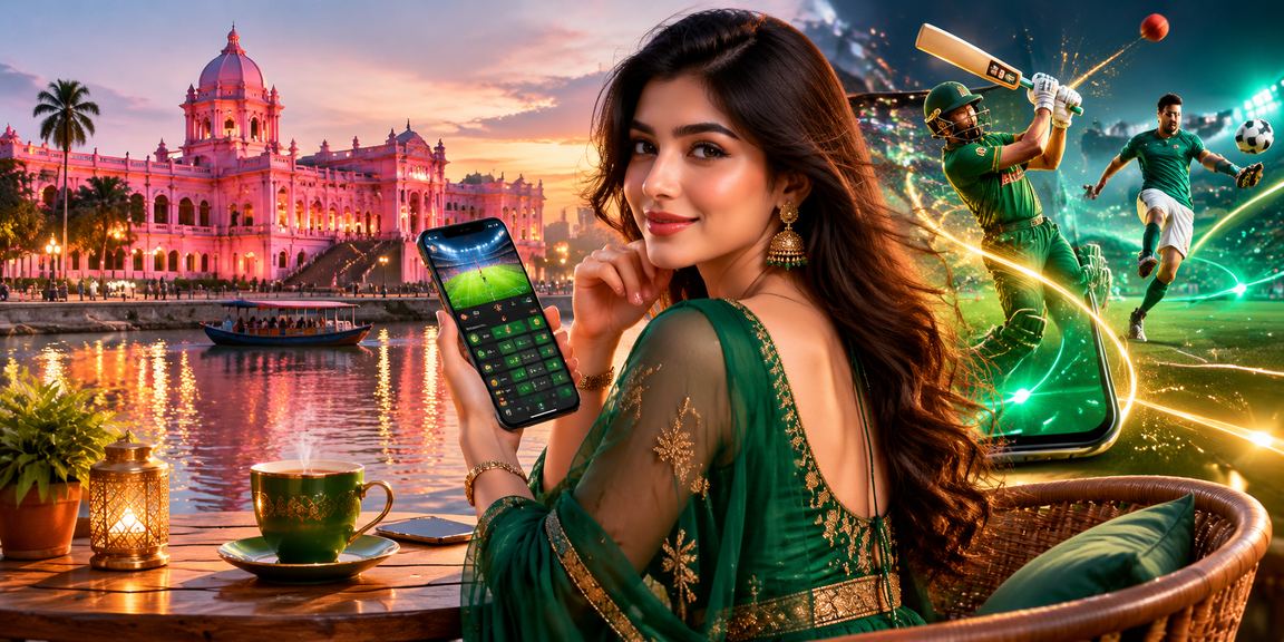 A user checking the 231 deposit bonus on mobile in a Dhaka tea garden setting